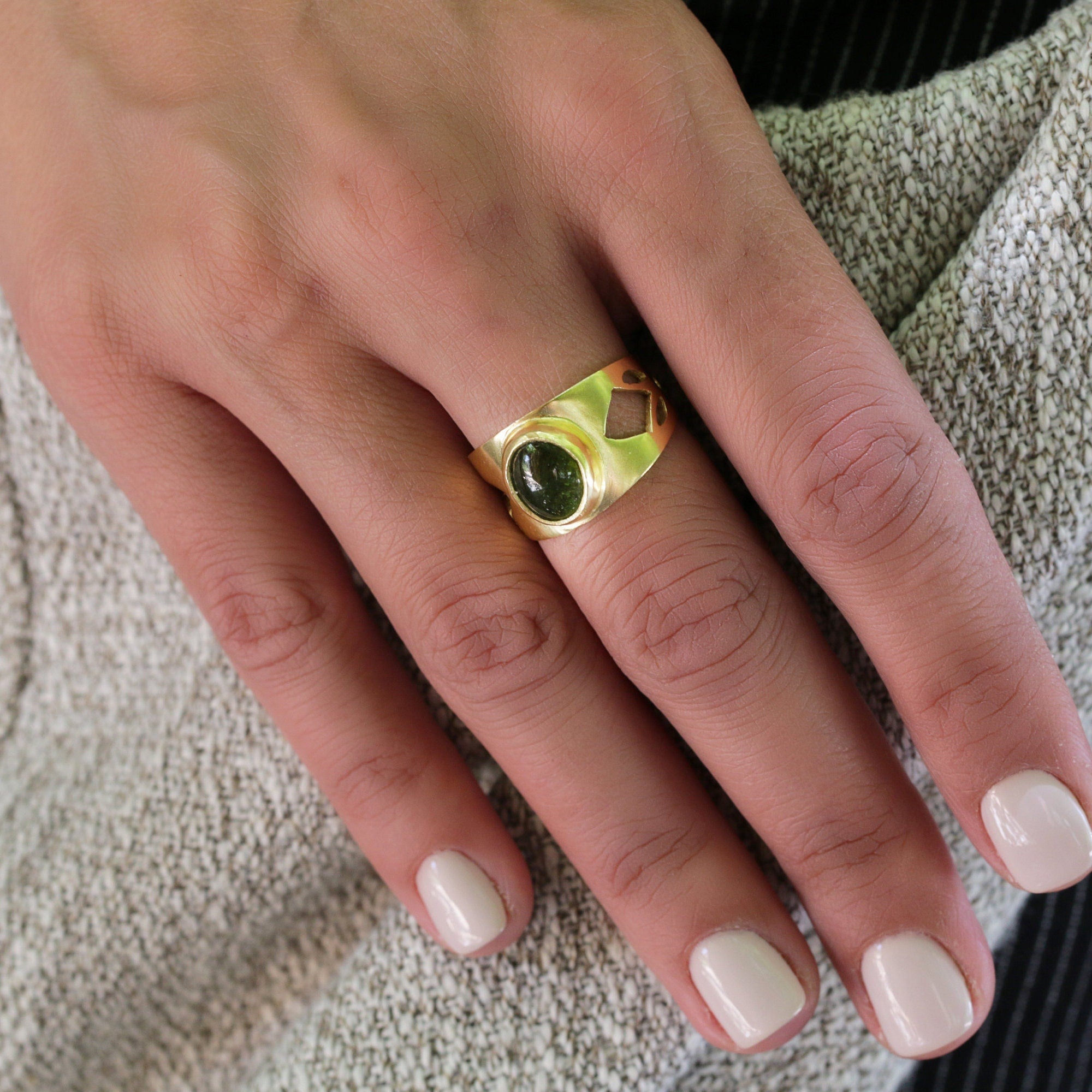 Stone Rings for Women,Gold Statement Ring,Womens Fashion Rings,Natural Gemstone Rings,Tourmaline Ring,Birthstone Ring,Mother's Day Gift