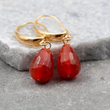 Drop Dangle Earrings,Carnelian Earrings,Gem Earrings,Gemstone Earrings,Drop Earrings for Women,14k Gold Earrings,Gemstone Earrings