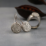 Womens Jewelry Set,Silver Jewelry for Women,925 Sterling Silver Rings,Gift for Women,Mothers Day Gift,Dangling Earrings,Vintage Jewelry