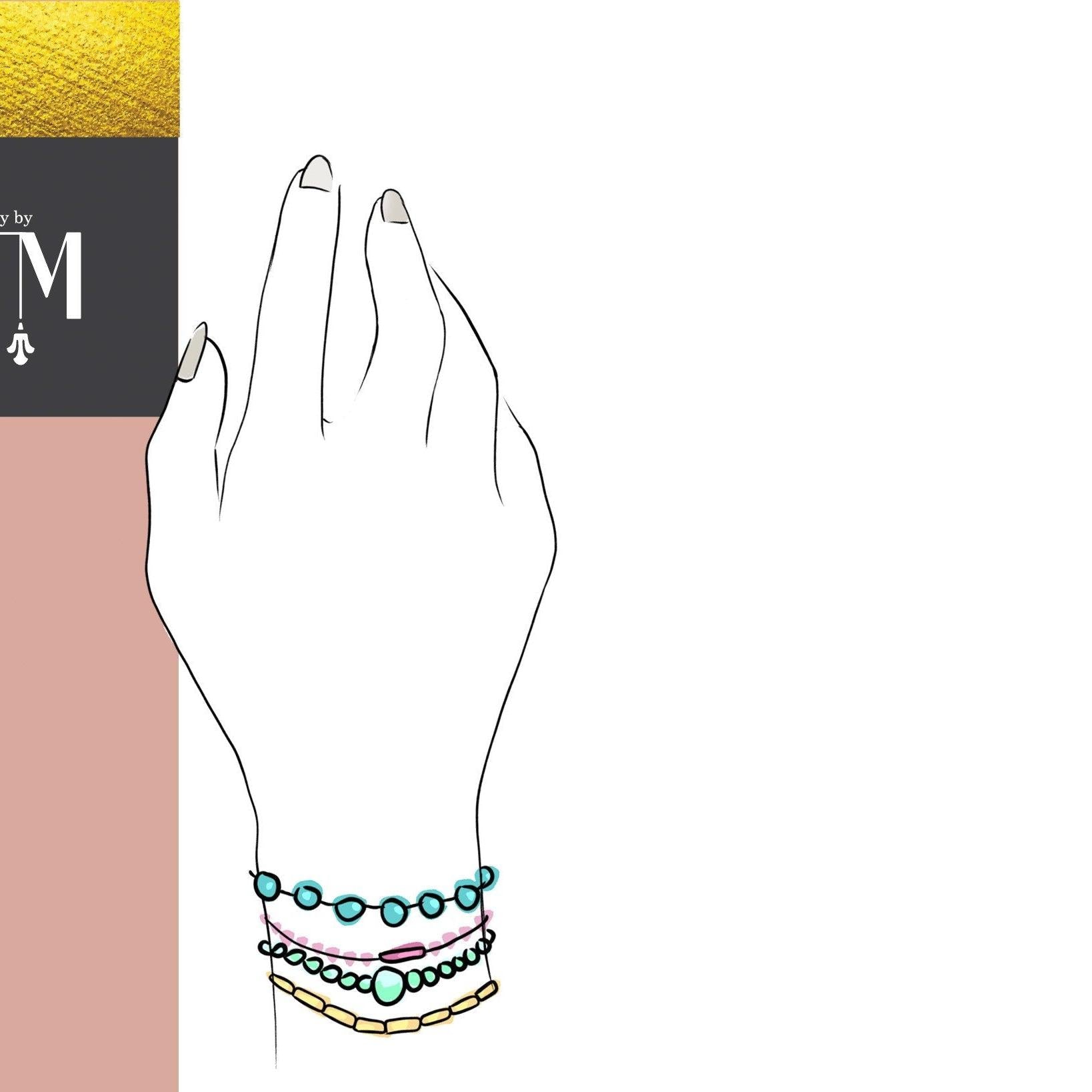 Beaded Bracelet for Women, Boho Bracelet, Dainty Bracelet, Gold Gemstone Bracelet, Opal Bracelet, Beaded Chain Bracelet, Gold Wrap Bracelet