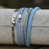 Blue Wrap Silver Bracelet
