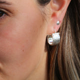 Sterling Silver Hoop Earrings,Chunky Earrings,Boho Earrings Hoops,Fashion Earrings,925 Jewelry,Handmade Jewelry for Women,Women Jewelry