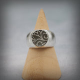 Silver Signet Ring • Round Signet Ring Women • Vintage Ring • Statement Ring • Solitaire Ring • Hand-Made Signet Ring • Gift For Mom