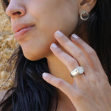Silver Signet Ring • Round Signet Ring Women • Vintage Ring • Statement Ring • Solitaire Ring • Hand-Made Signet Ring • Gift For Mom