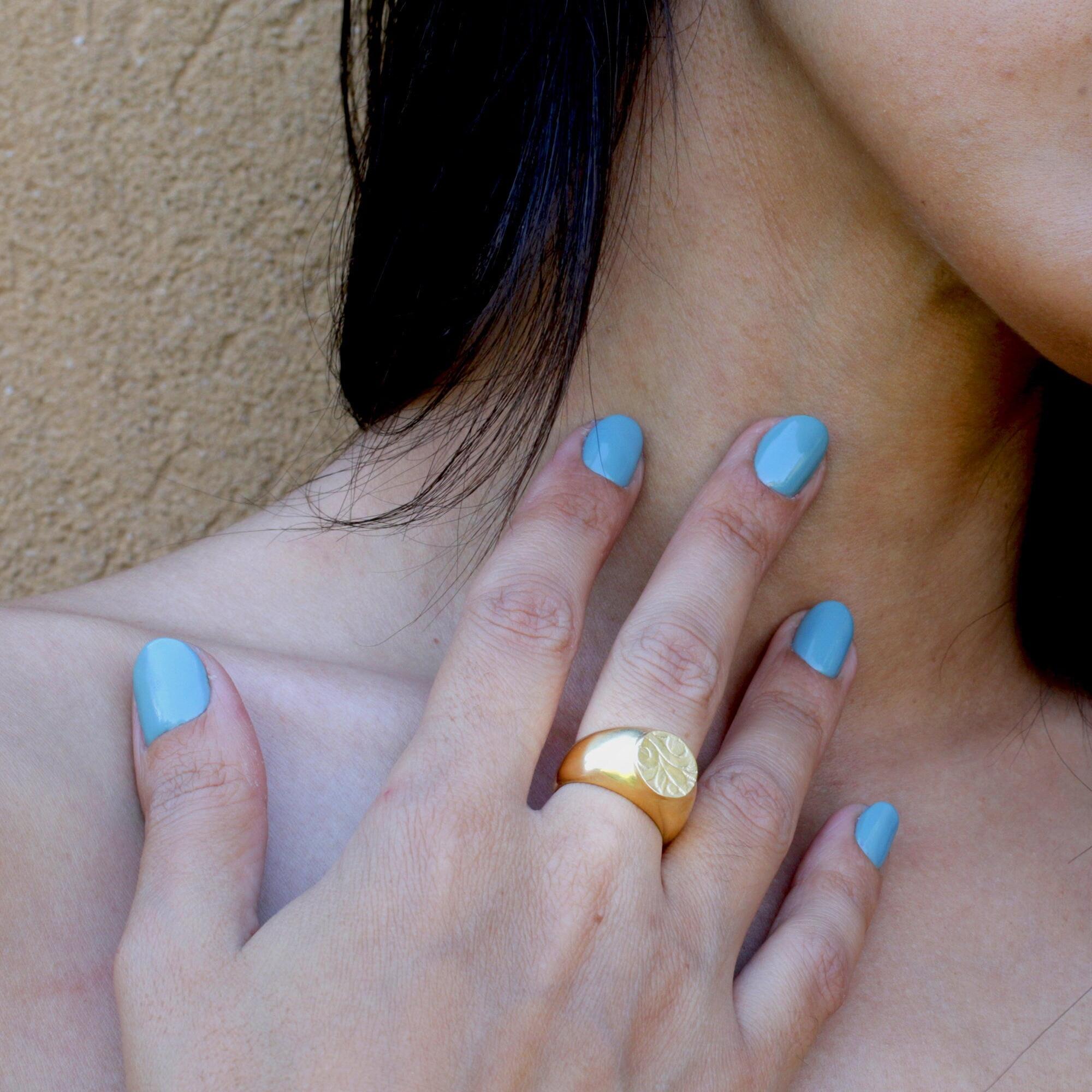 Gold Rings, Signet Rings, Vintage Rings, Statement Rings for Women, Stacking Rings, Designer Rings,"VIOLA" Ring,Mother's day gift