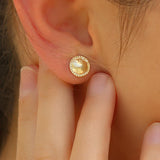 Gold Earrings / Bridal Earrings / Delicate Earrings / Dainty Stud Earrings /wedding Earrings / Bridesmaid Earrings / Hand Made