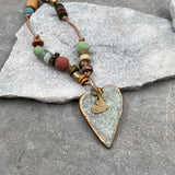 Unique Necklaces,Heart Pendant Necklace,Pendant Necklace,Ceramic Necklace,Handmade Jewelry,Vintage Pendant Necklace,Long Statement Necklace