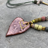 Ceramic Heart Pendant Necklace