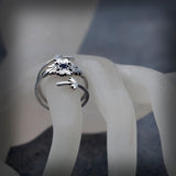 Silver Wrap Ring for Women, Hearts Wrapping Ring, Boho Rings, Silver Open Ring, Multi Heart Ring, Lolite Gemstone Ring.,Mother's Day Gift