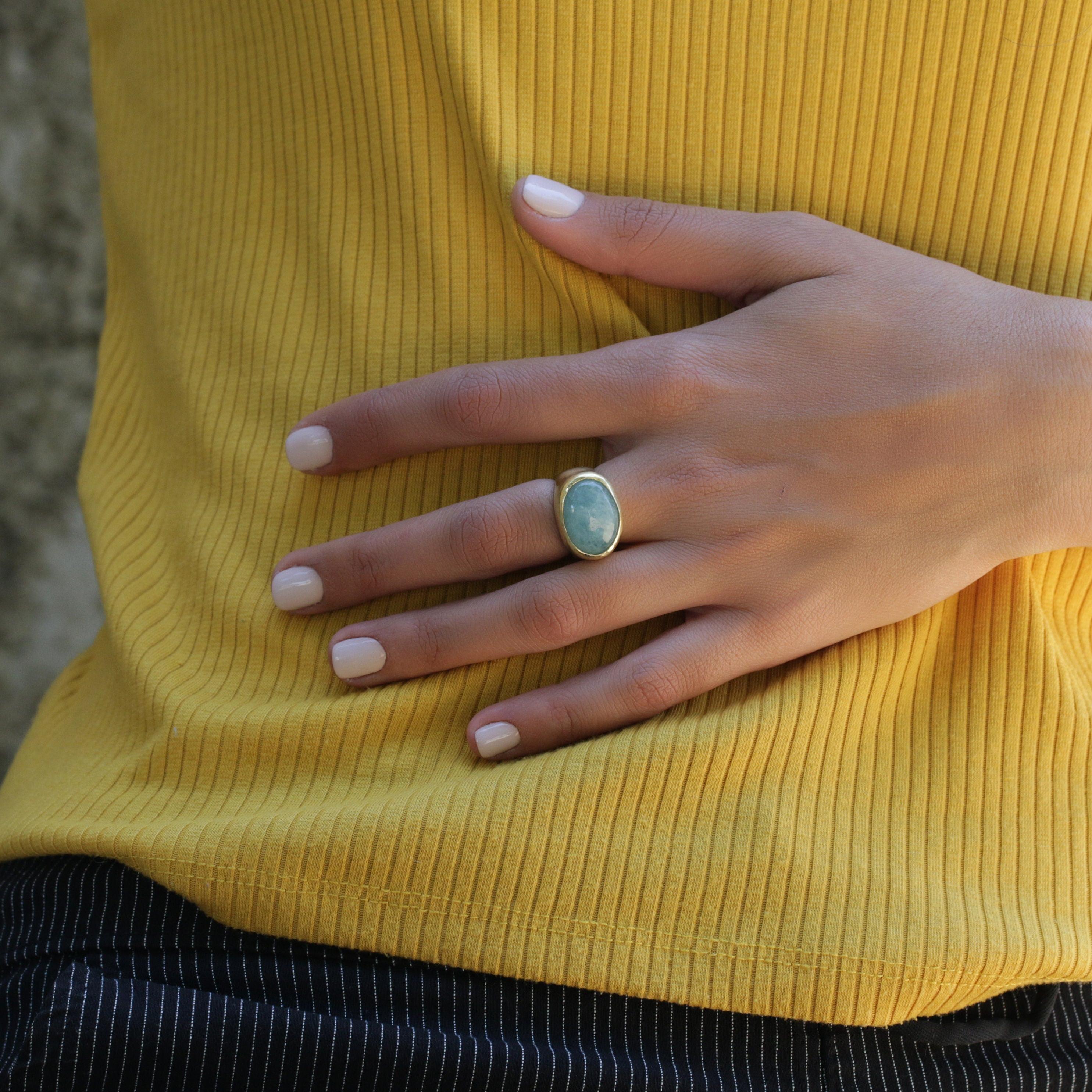 Aquamarine Ring,Boho Ring,14k Gold Ring,Statement Ring,Gemstone Rings,Womens Rings,Handmade Jewelry,Fashion Rings,Mother's Day Gift