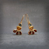 Multi Gemstone Gold Earrings, Citrine, Topaz, Garnet Earrings. Colorful Earrings, 14k Gold Earrings, Statement Earrings, Mothers Day Gift