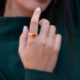 Carnelian Ring,Dainty Promise Rings,Gold Plated Ring,Gifts for Her,Stone Rings,Engagement Ring,Everyday Rings,Stacking Rings ,Christmas Gift