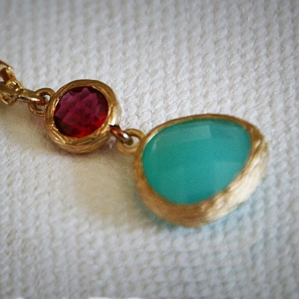 Gemstone Necklace,Pendant Necklace for Women,Dainty Gold Necklace,Dainty Necklaces for Women,Gold Necklace,Double Pendant Necklace