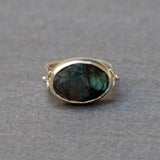 Blue Labradorite Ring, Sterling Silver Ring, Oval Gemstone Ring, Solitaire Rings,925 Silver Stone Ring, Handmade Rings, Mothers Day Gift