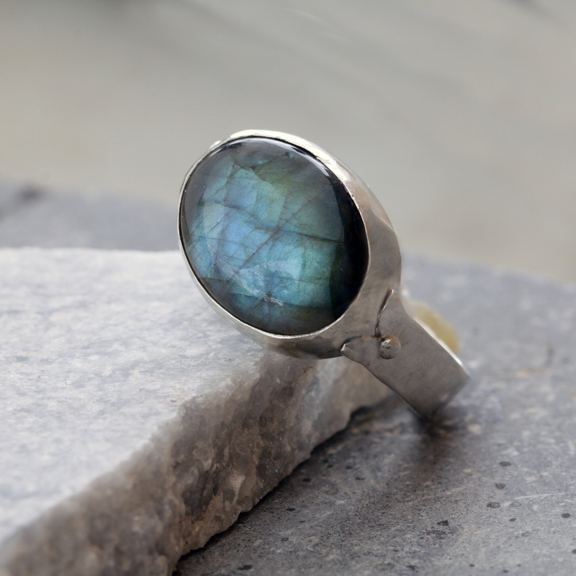 Blue Labradorite Ring, Sterling Silver Ring, Oval Gemstone Ring, Solitaire Rings,925 Silver Stone Ring, Handmade Rings, Mothers Day Gift