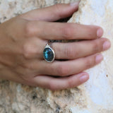 Blue Labradorite Ring, Sterling Silver Ring, Oval Gemstone Ring, Solitaire Rings,925 Silver Stone Ring, Handmade Rings, Mothers Day Gift