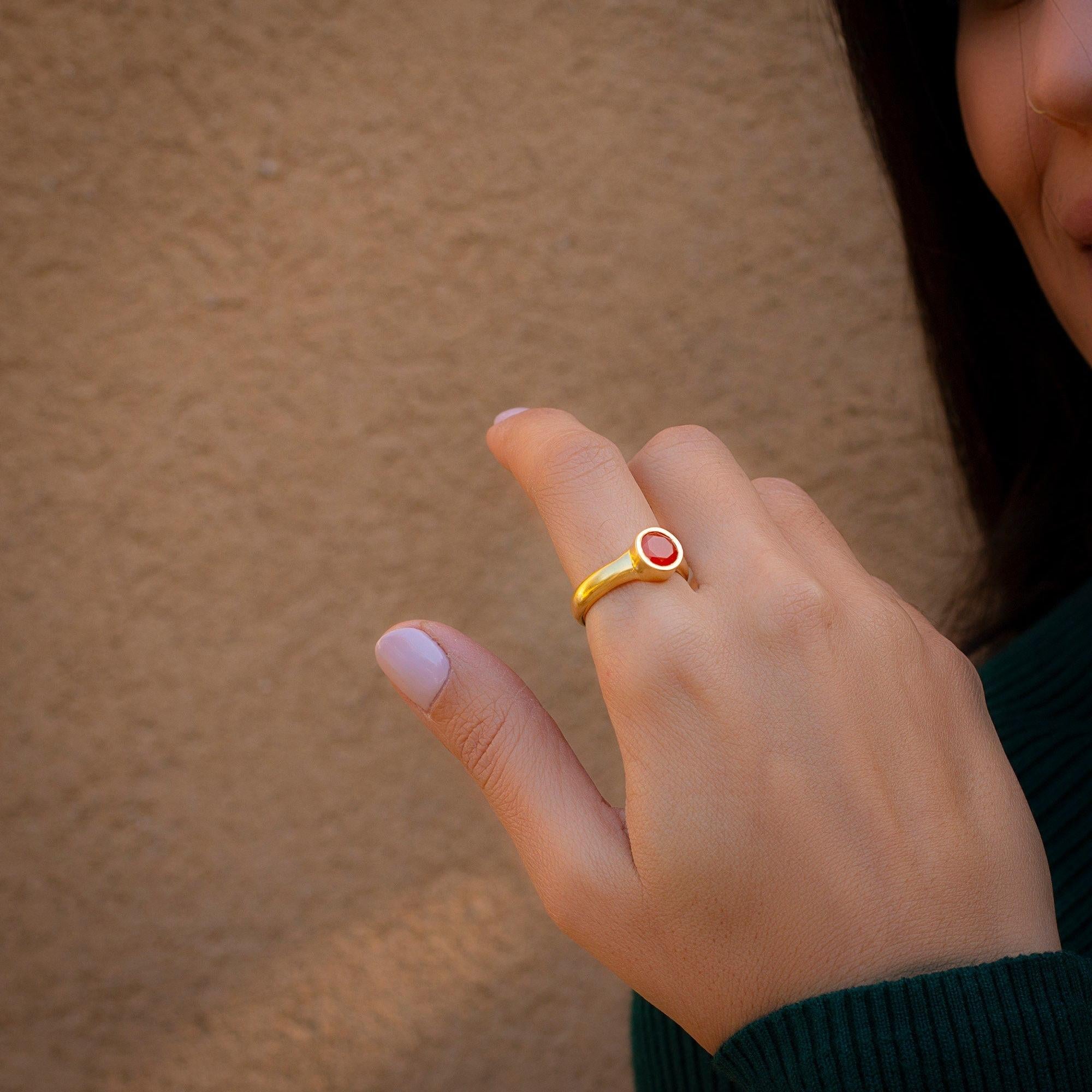 Carnelian Ring,Dainty Promise Rings,Gold Plated Ring,Gifts for Her,Stone Rings,Engagement Ring,Everyday Rings,Stacking Rings ,Christmas Gift
