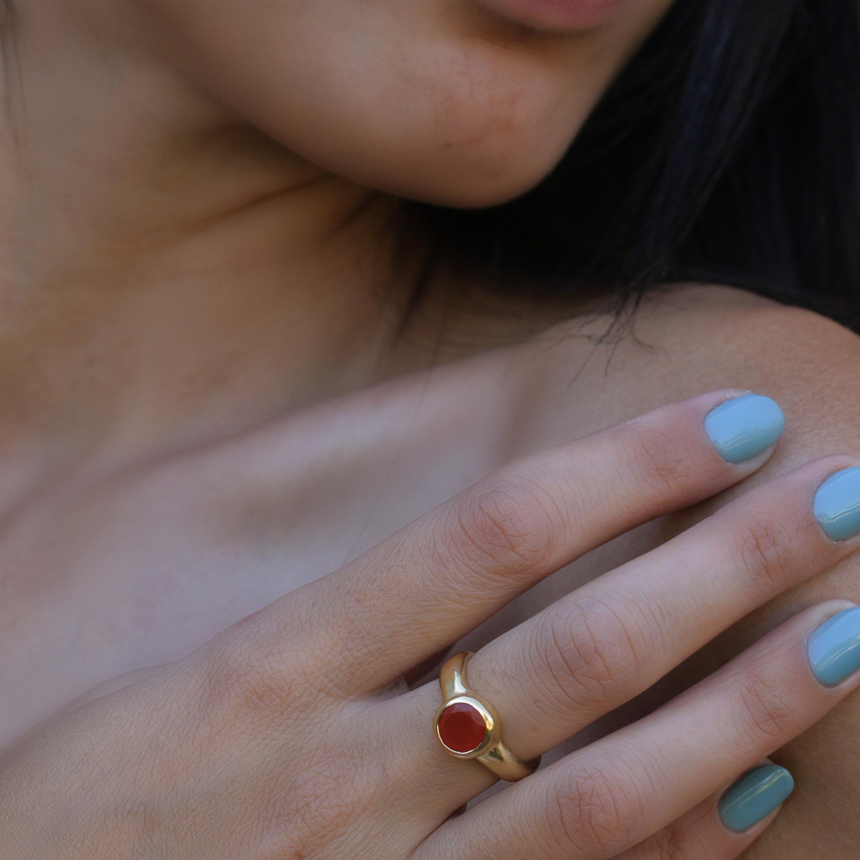 Carnelian Ring,Dainty Promise Rings,Gold Plated Ring,Gifts for Her,Stone Rings,Engagement Ring,Everyday Rings,Stacking Rings ,Christmas Gift