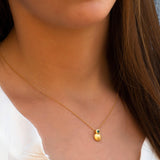 Handcrafted Dainty Blue Topaz Pendant Necklace - Short Round Design • Dainty Gold Necklace • Dainty Short Pendant • Gemstone Necklace