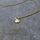 Handcrafted Dainty Blue Topaz Pendant Necklace - Short Round Design • Dainty Gold Necklace • Dainty Short Pendant • Gemstone Necklace