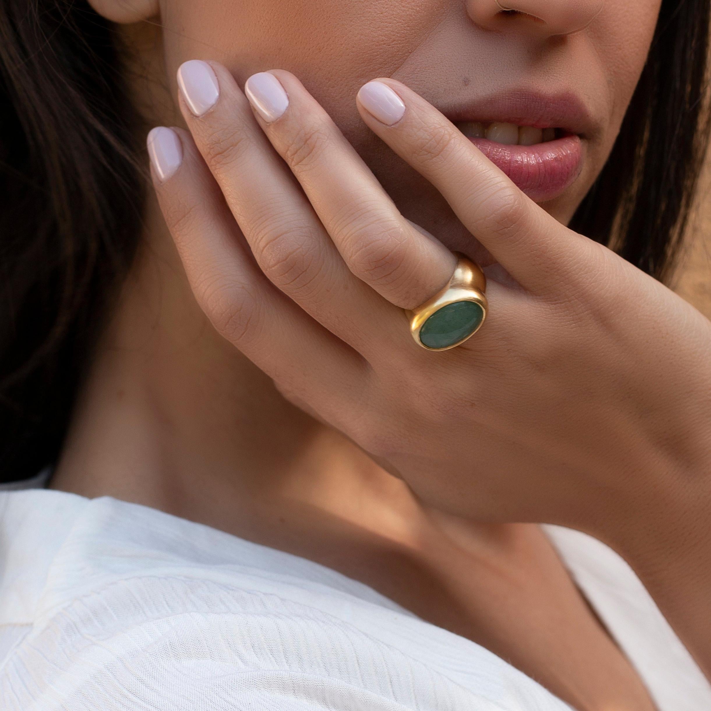Green Aventurine Rain, Boho Ring For Women, gold Ring ,avanturine Statement Ring, Handmade Jewelry, Fashion Rings ,Mother's Day Sale