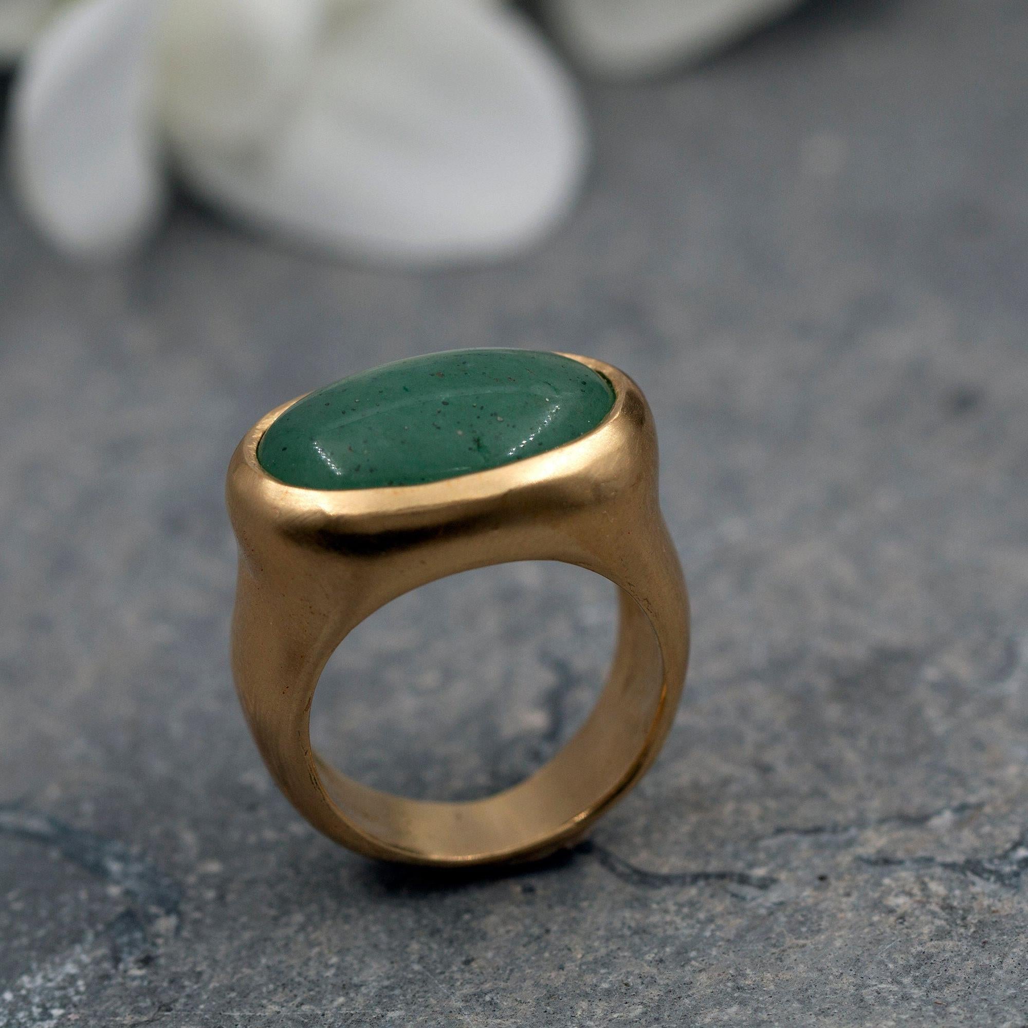 Green Aventurine Rain, Boho Ring For Women, gold Ring ,avanturine Statement Ring, Handmade Jewelry, Fashion Rings ,Mother's Day Sale