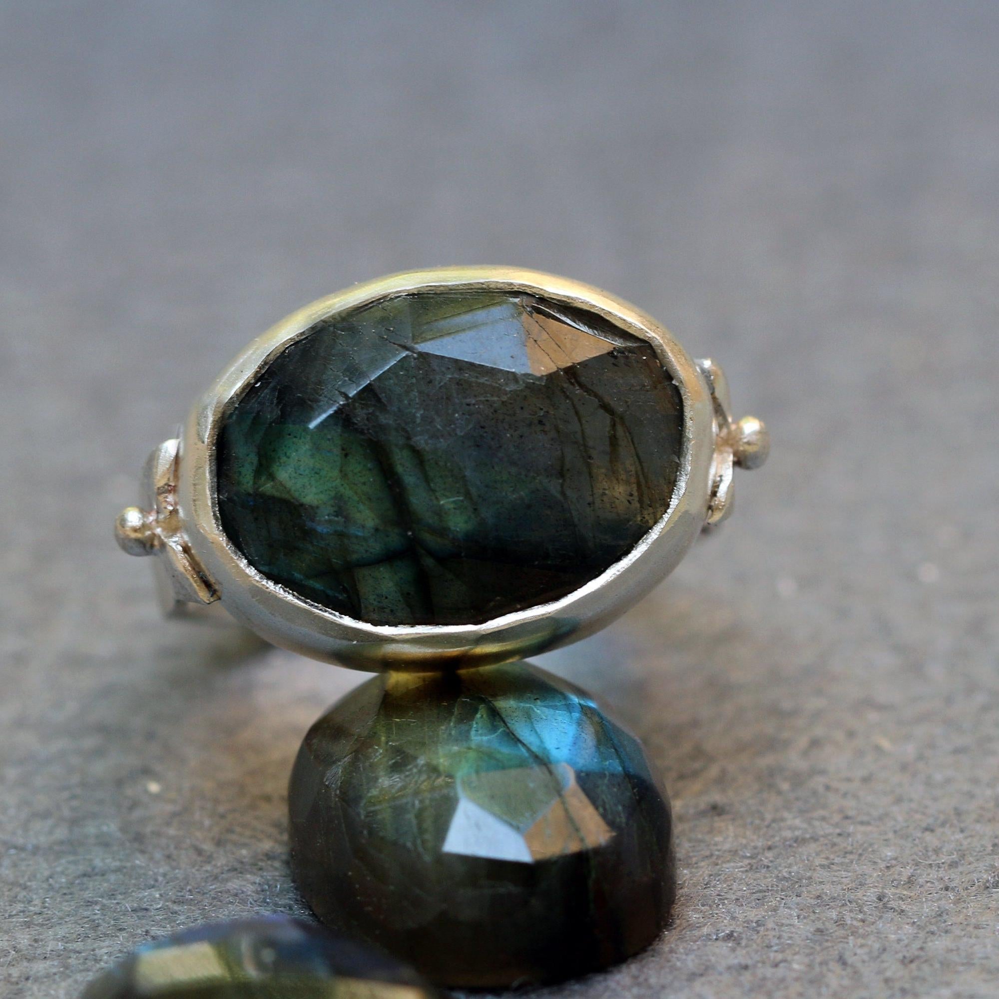 Blue Labradorite Ring, Sterling Silver Ring, Oval Gemstone Ring, Solitaire Rings,925 Silver Stone Ring, Handmade Rings, Mothers Day Gift