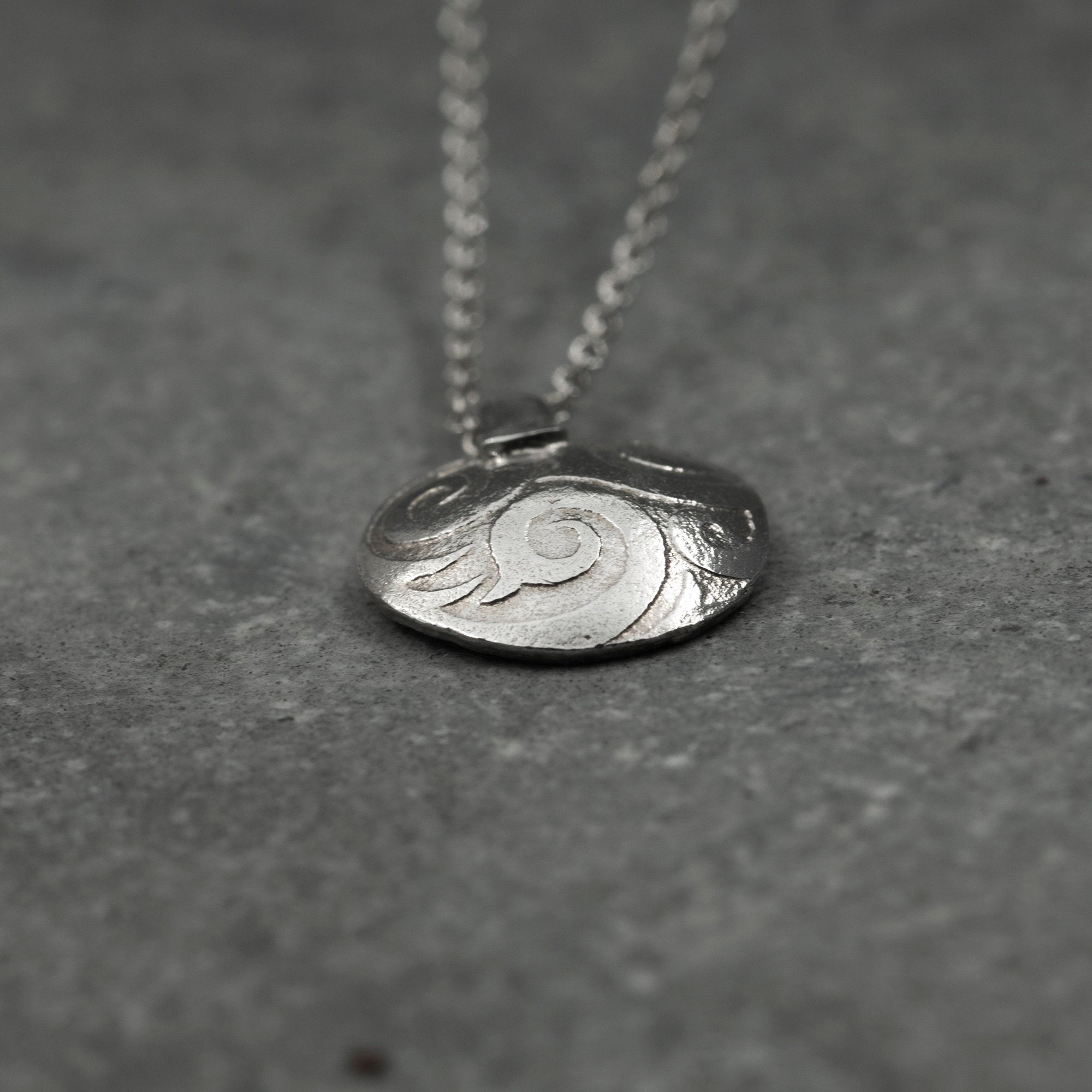 Dainty Round Gold Spiral Textured Pendant Necklace, Concave Spiral Textured Pendant Teen necklace, Spiral Necklace, Mother's Day Gift