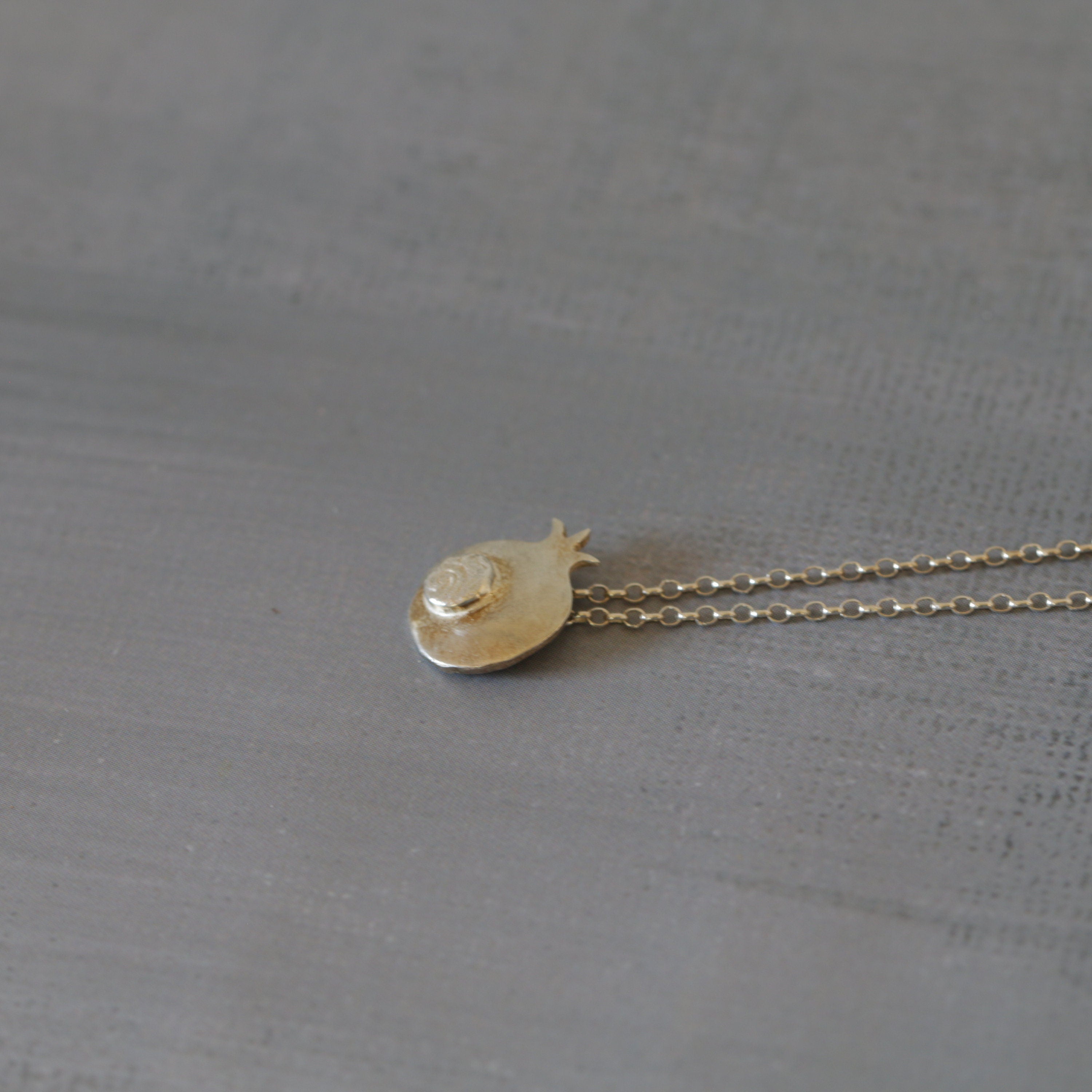 Pomegranate Pendant Silver Necklace,Luck Jewelry,Silver Pendant Necklace,Short Necklace For Women,Delicate Silver Necklace,Mother's Day Gift