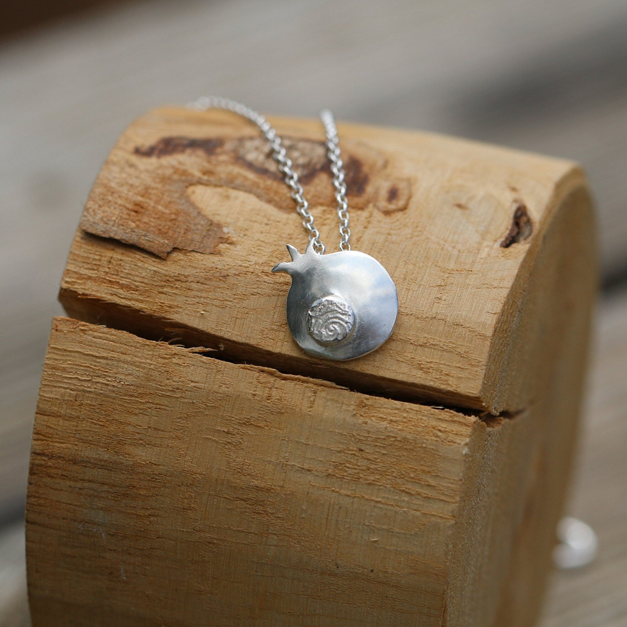 Pomegranate Pendant Silver Necklace,Luck Jewelry,Silver Pendant Necklace,Short Necklace For Women,Delicate Silver Necklace,Mother's Day Gift