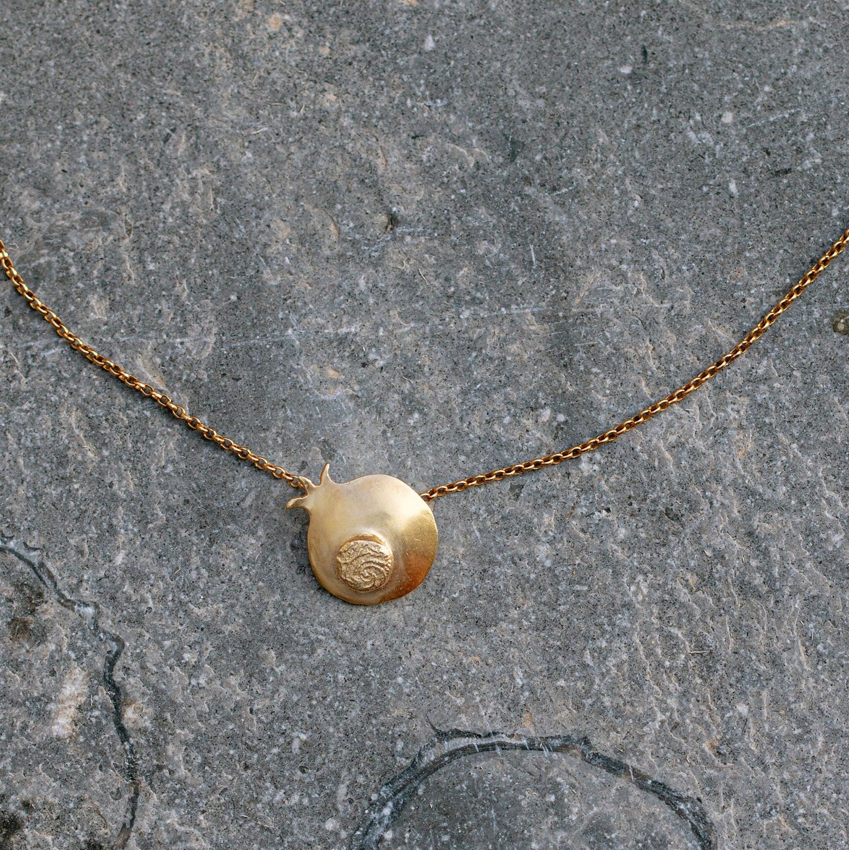 Dainty Gold Pendant Necklace,Luck Jewelry, pomegranate Gold Pendant,Short Necklace For Women,Delicate Gold Necklace,Mother's Day Gift
