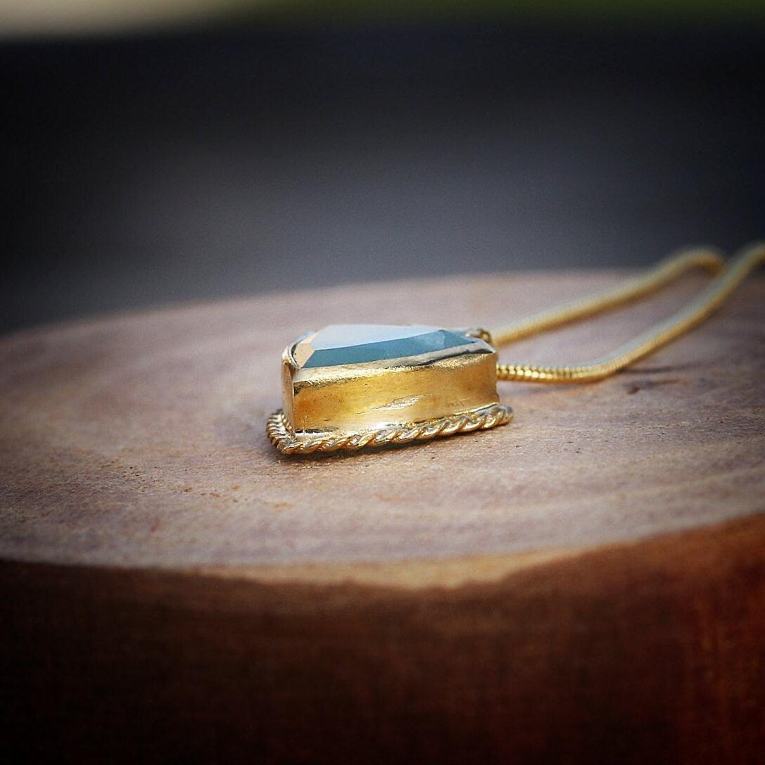 Personalized Gemstone Pendant Gold Necklace For Women