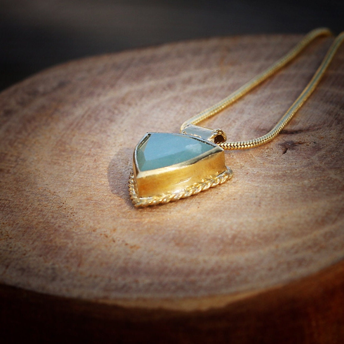 Personalized Gemstone Pendant Gold Necklace For Women