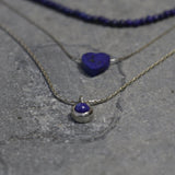 Silver 3 Layered Necklace ,Stacked Necklaces ,Blue Layered Necklace ,Triple strand Necklace ,September Birth Stone Necklace ,Christmas Gift.
