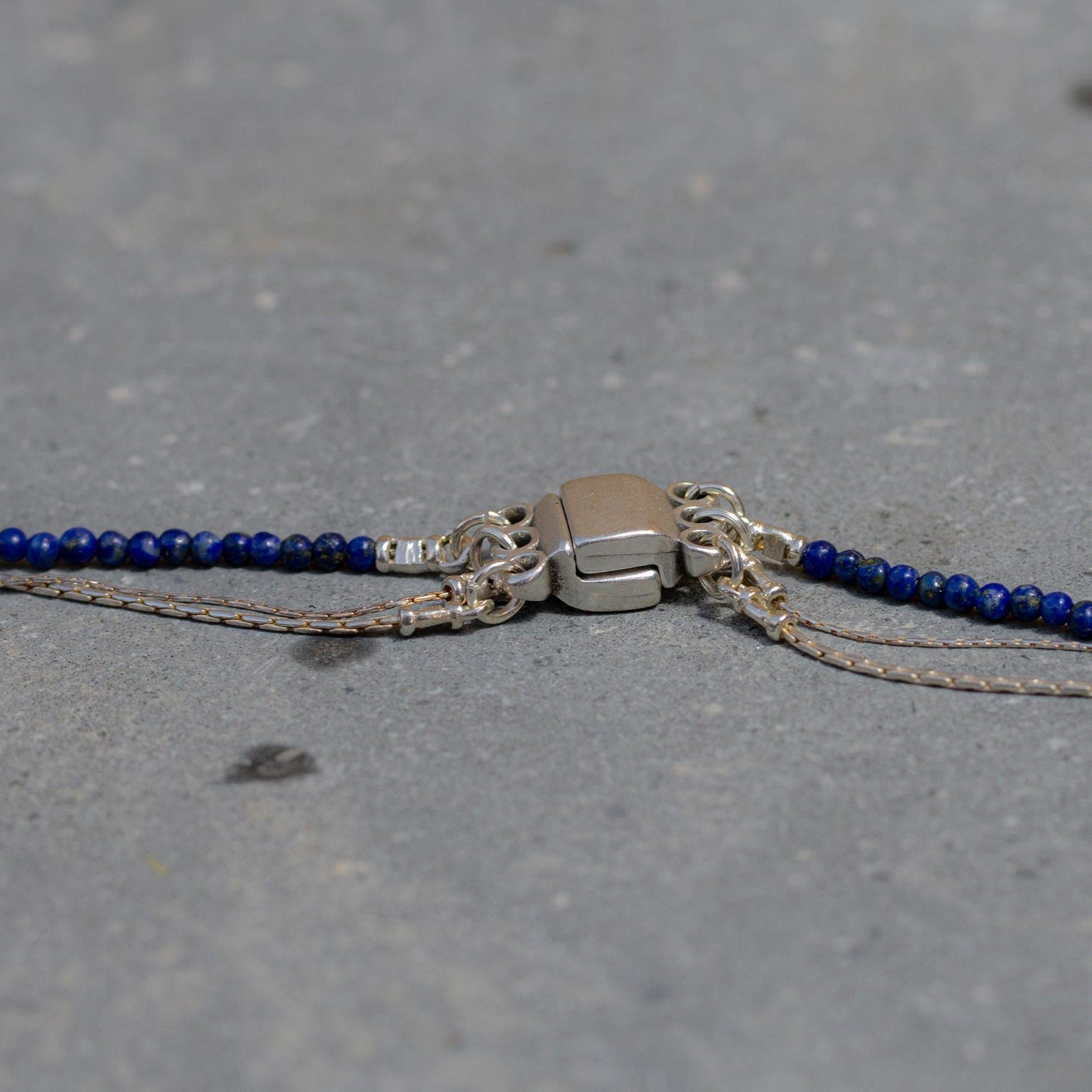 Silver 3 Layered Necklace ,Stacked Necklaces ,Blue Layered Necklace ,Triple strand Necklace ,September Birth Stone Necklace ,Christmas Gift.