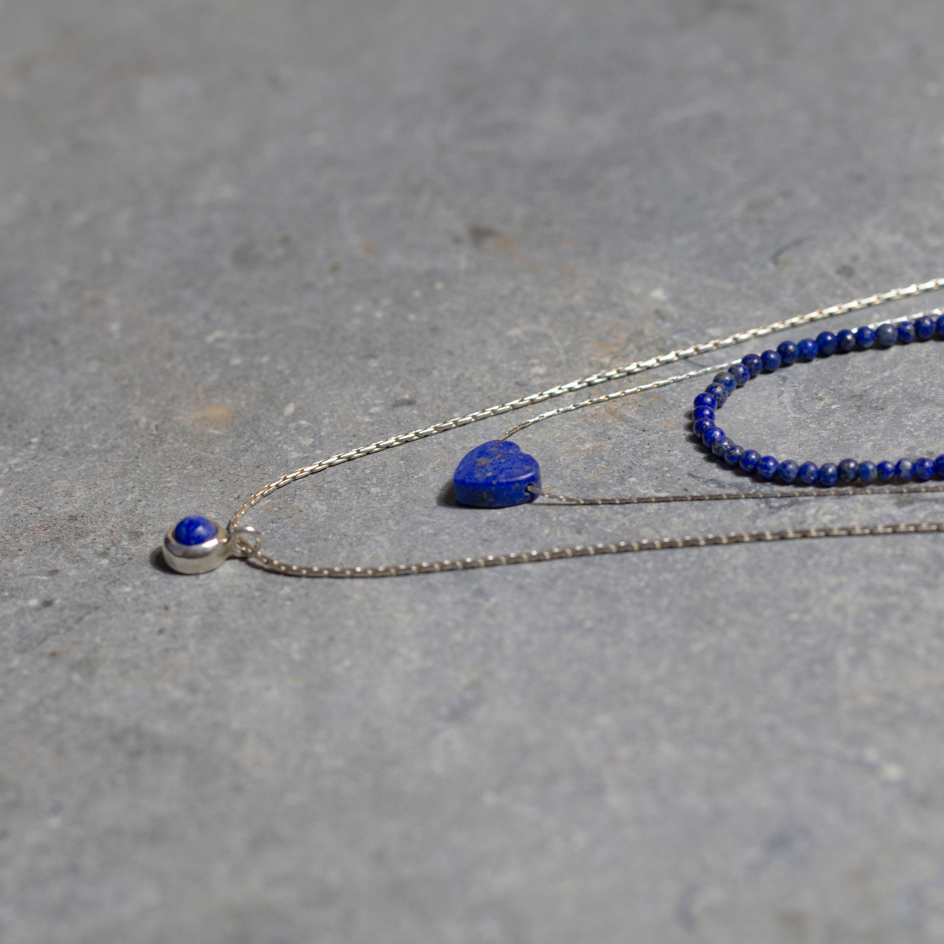 Silver 3 Layered Necklace ,Stacked Necklaces ,Blue Layered Necklace ,Triple strand Necklace ,September Birth Stone Necklace ,Christmas Gift.