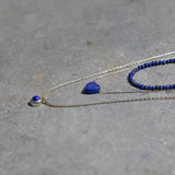 Silver 3 Layered Necklace ,Stacked Necklaces ,Blue Layered Necklace ,Triple strand Necklace ,September Birth Stone Necklace ,Christmas Gift.