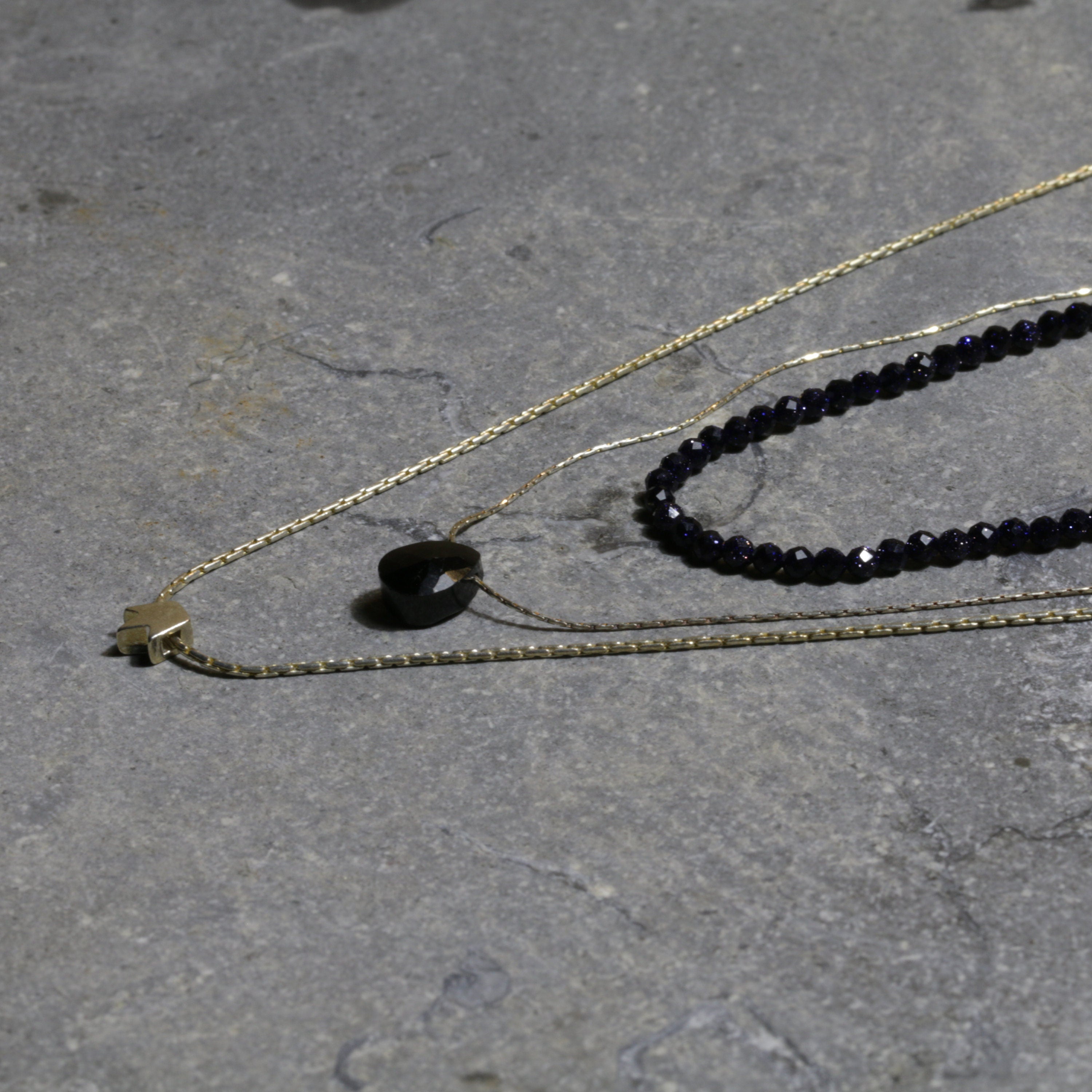 Black Onyx Layered Silver Necklace, Layered Charm Necklace For Women ,Triple strand Necklace ,February Birth Stone Necklace ,Christmas Gift.