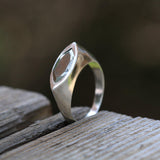 Silver Marquise Pyrite Ring