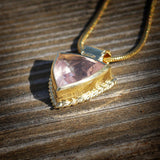 Rose Quartz Necklace for Women,Handmade Jewelry for Women,Gemstone Necklace,Gold Pendant Necklace,Gold Necklace,Anniversary Gifts for Her