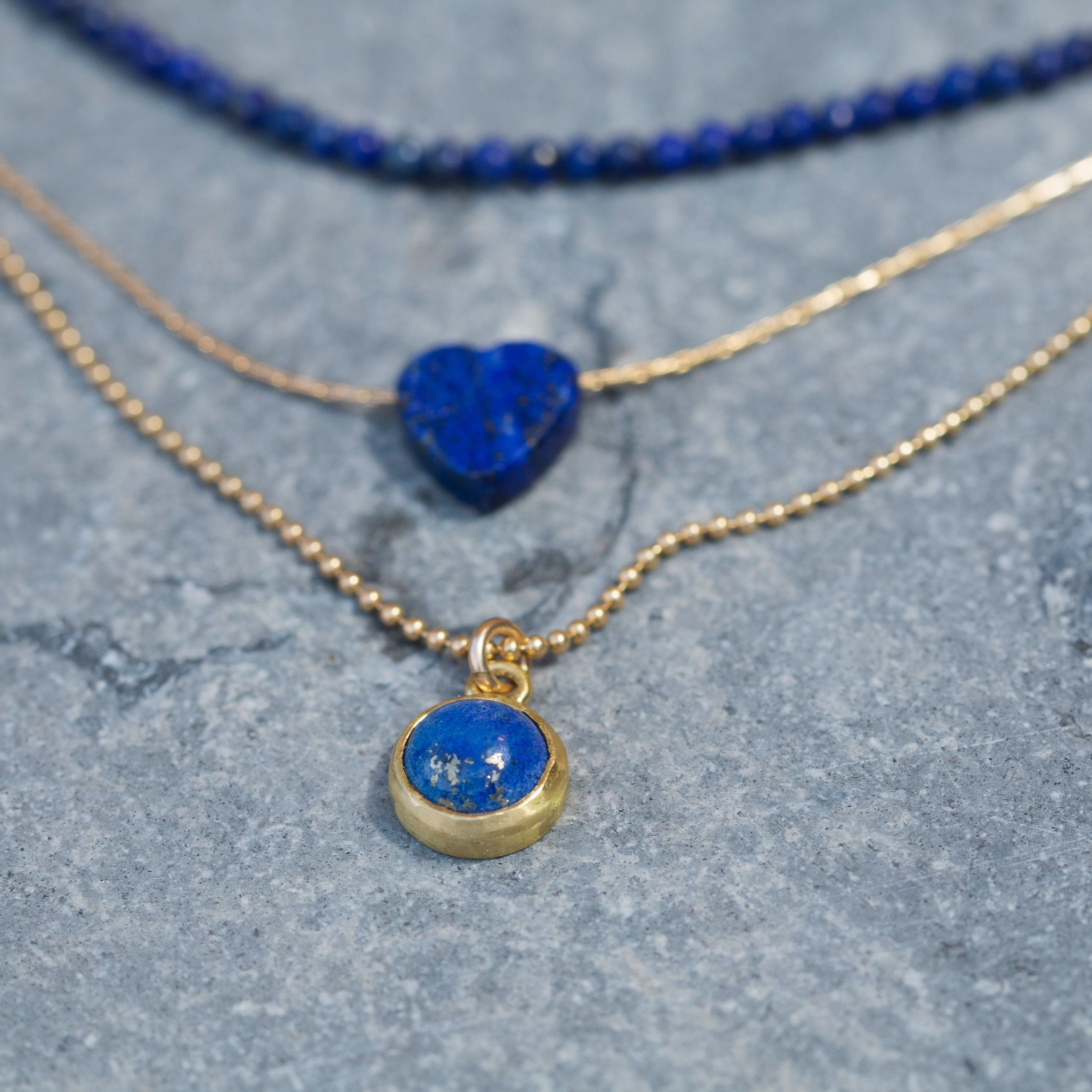 Lapis Layered Necklace ,Three Layered Necklace ,Multi Pendant Necklace ,Lapis Lazuli Necklace ,Stacked Necklaces , Multi-Strand Necklaces