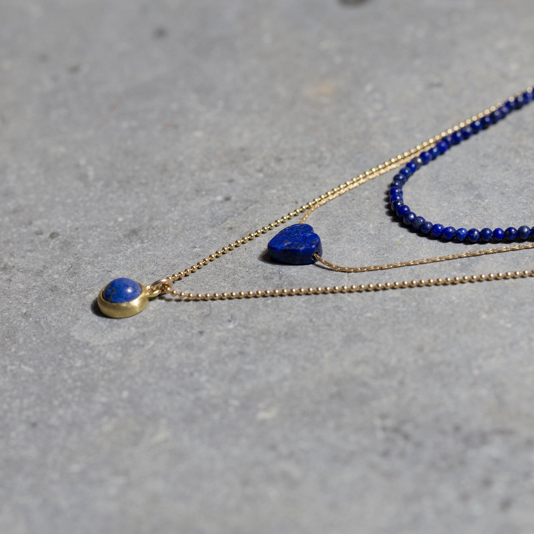 Lapis Layered Necklace ,Three Layered Necklace ,Multi Pendant Necklace ,Lapis Lazuli Necklace ,Stacked Necklaces , Multi-Strand Necklaces