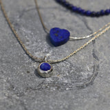 Silver 3 Layered Necklace ,Stacked Necklaces ,Blue Layered Necklace ,Triple strand Necklace ,September Birth Stone Necklace ,Christmas Gift.