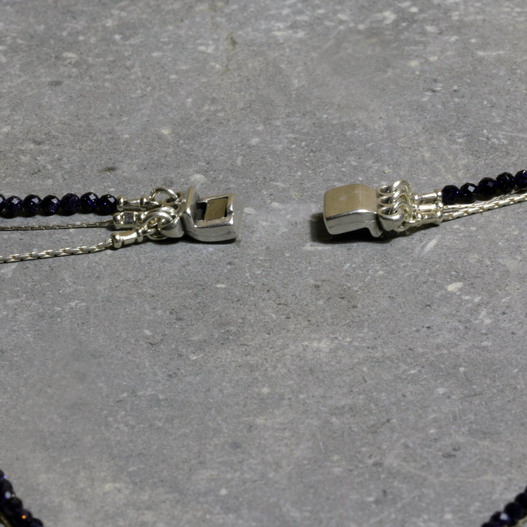 Black Onyx Layered Silver Necklace, Layered Charm Necklace For Women ,Triple strand Necklace ,February Birth Stone Necklace ,Christmas Gift.