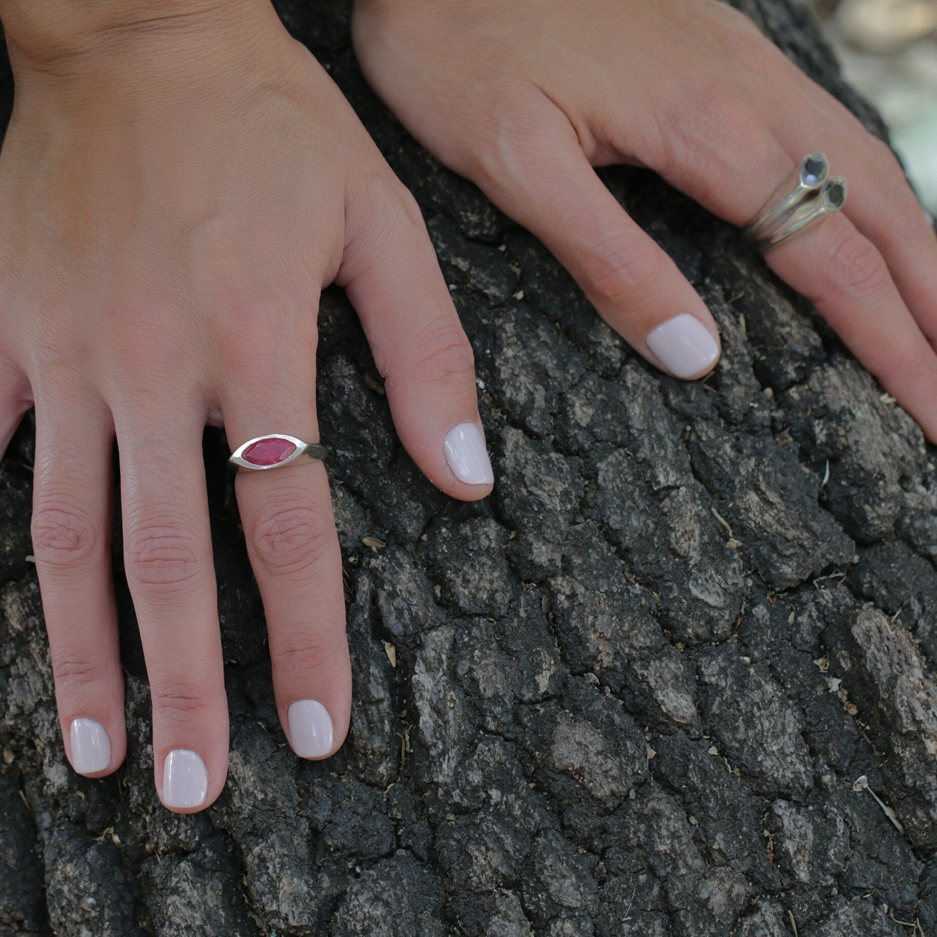 Ruby Sterling Silver Marquise Ring, Silver Raw Ruby Ring For Women, Ruby Marquise Gemstone Ring, July Birthstone ring, Christmas Gift, Ruby
