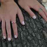 Ruby Sterling Silver Marquise Ring, Silver Raw Ruby Ring For Women, Ruby Marquise Gemstone Ring, July Birthstone ring, Christmas Gift, Ruby