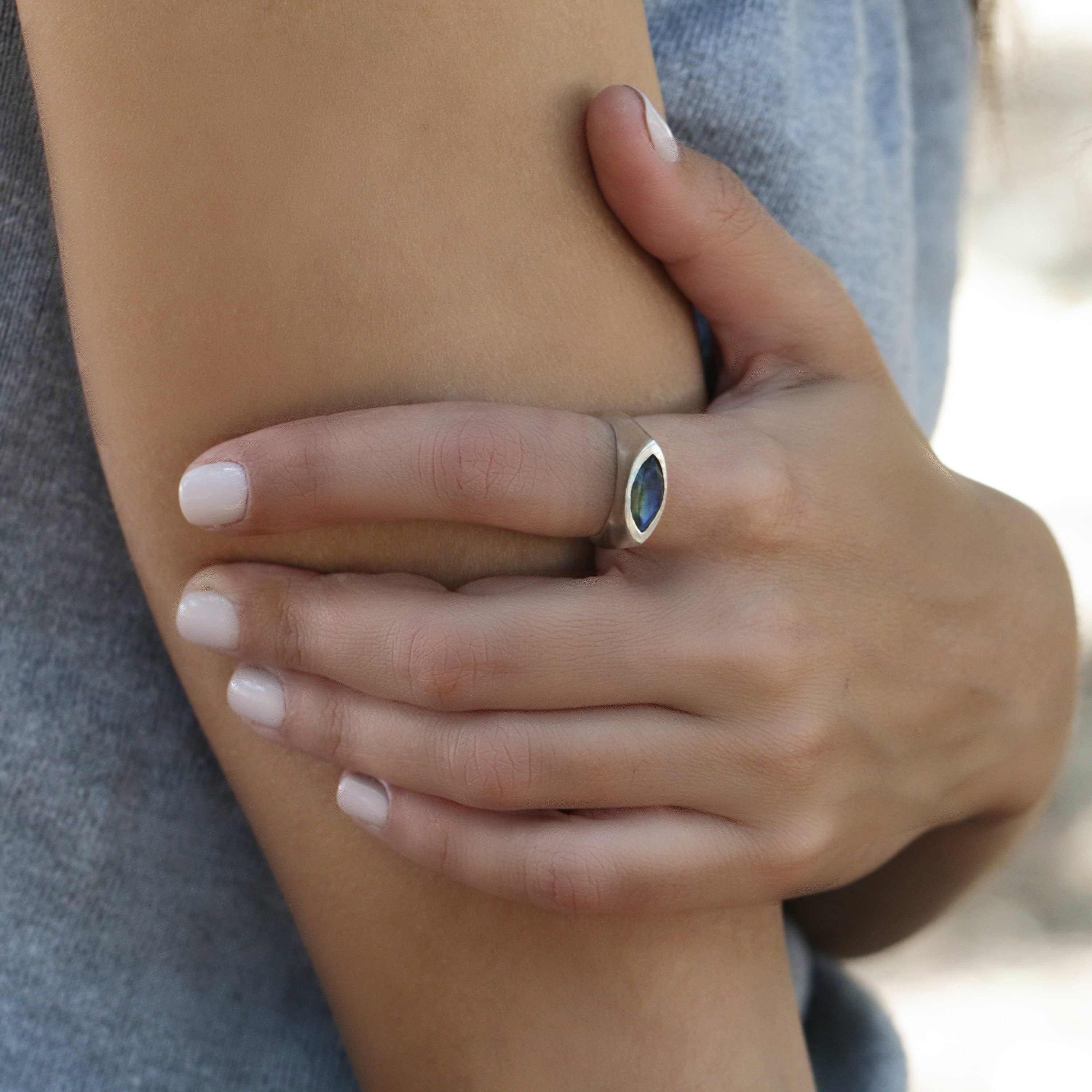 Labradorite Ring, Sterling Silver Ring For Women, Statement Ring, Marquise Gemstone Ring, Bridal Ring, Wedding Ring, Christmas Gift