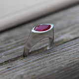 Ruby Sterling Silver Marquise Ring