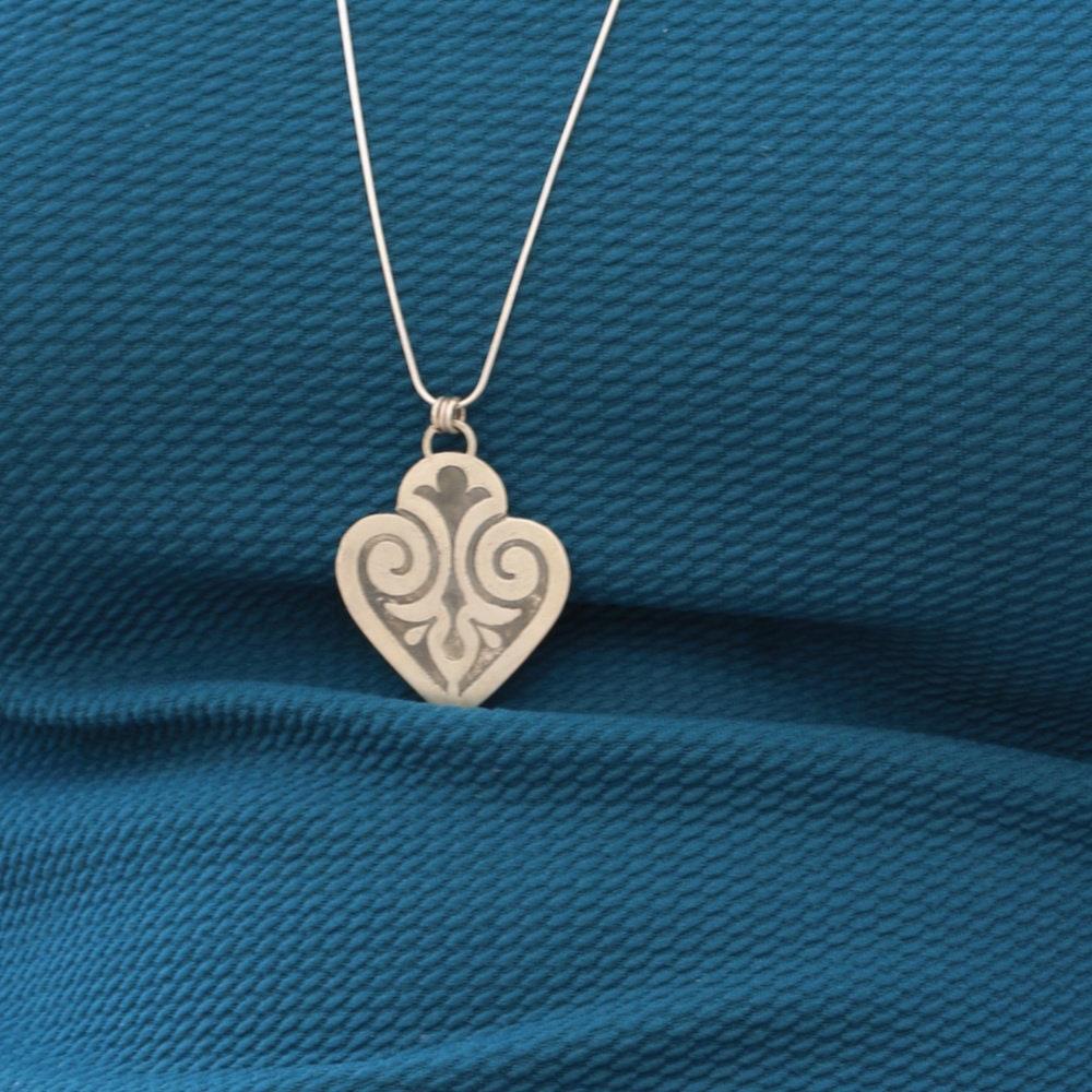 Long Silver Heart Necklace, Silver Boho Pendant Long Necklace For Women, A Gift For Her, Statement Pendant Necklaces, Extra Long Necklaces.