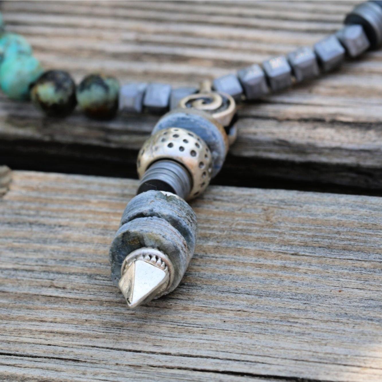 Bead Necklace for Men, Men's Jewelry, Boho Long Necklace, Gift For Him, Beaded Necklace, Bohemian Jewelry, Gemstone Necklaces for Men